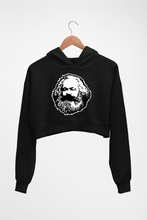Load image into Gallery viewer, Karl Marx Crop HOODIE FOR WOMEN-Black-Ektarfa.online

