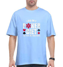 Load image into Gallery viewer, Poker Oversized T-Shirt for Men-Baby Blue-Ektarfa.online
