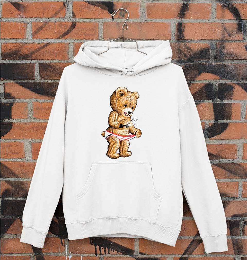 Domrebel Bear Unisex Hoodie for Men/Women-White-Ektarfa.online