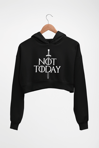 Not Today (GOT) Crop HOODIE FOR WOMEN-Black-Ektarfa.online