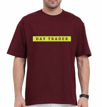 Load image into Gallery viewer, Day Trader Share Market Oversized T-Shirt for Men-Maroon-Ektarfa.online
