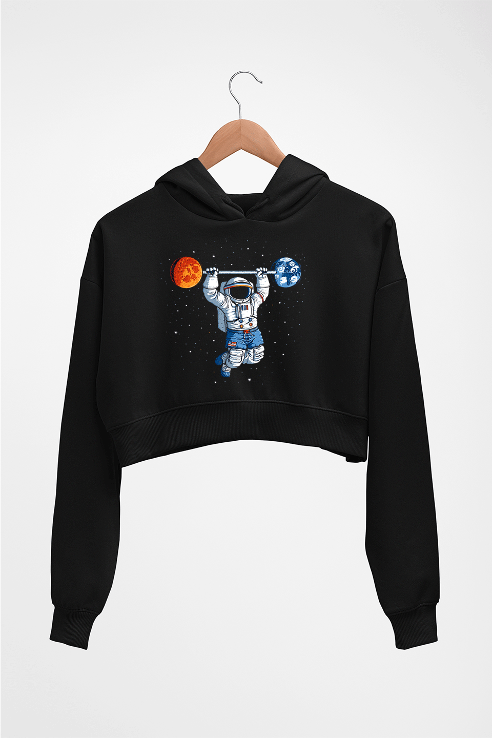 Gym Crop HOODIE FOR WOMEN-Black-Ektarfa.online