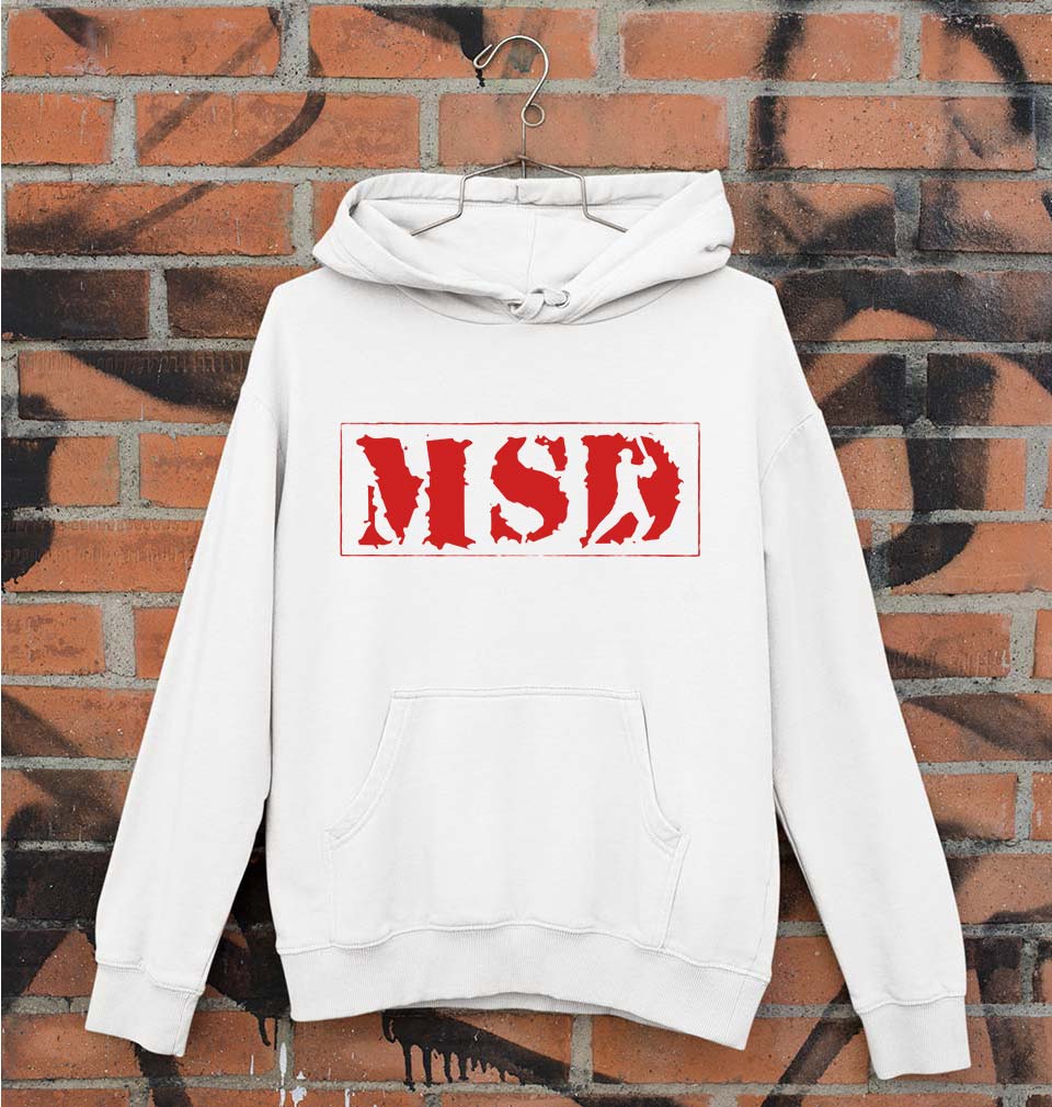 MS Dhoni (MSD) Unisex Hoodie for Men/Women-White-Ektarfa.online