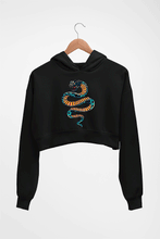 Load image into Gallery viewer, Snake Crop HOODIE FOR WOMEN-Black-Ektarfa.online
