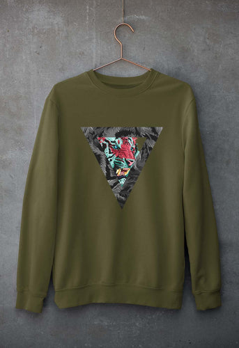 Tiger Unisex Sweatshirt for Men/Women-Olive Green-Ektarfa.online