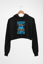 Load image into Gallery viewer, Cat Crop HOODIE FOR WOMEN-Black-Ektarfa.online
