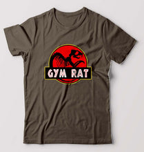 Load image into Gallery viewer, Gym Rat T-Shirt for Men-Olive Green-Ektarfa.online
