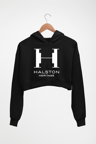 Halston Crop HOODIE FOR WOMEN-Black-Ektarfa.online