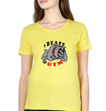 Load image into Gallery viewer, Beast Gym T-Shirt for Women-Mustard Yellow-Ektarfa.online
