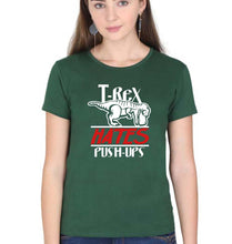 Load image into Gallery viewer, T-Rex Gym Funny T-Shirt for Women-Dark Green-Ektarfa.online
