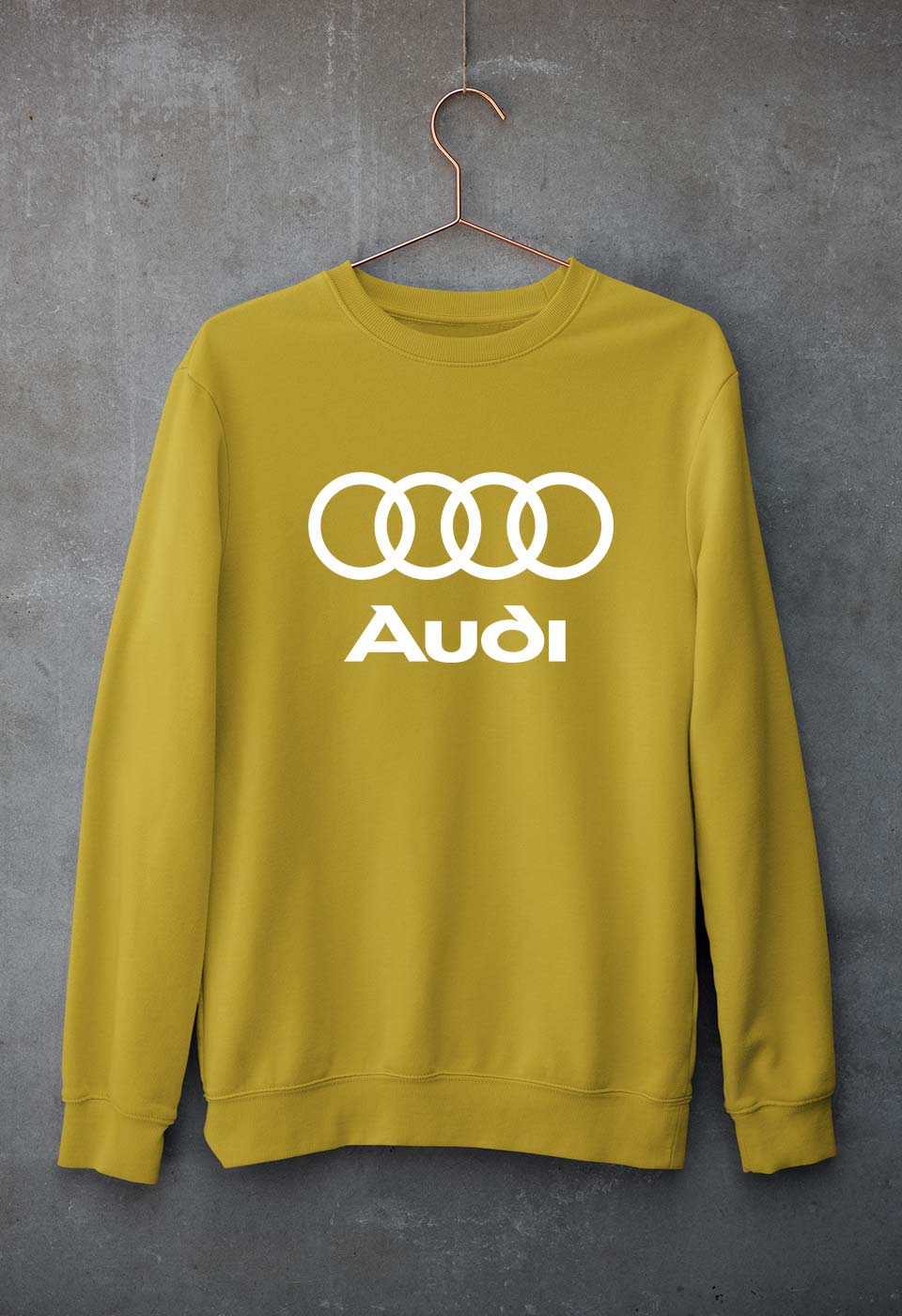 Audi Unisex Sweatshirt for Men/Women-Mustard Yellow-Ektarfa.online
