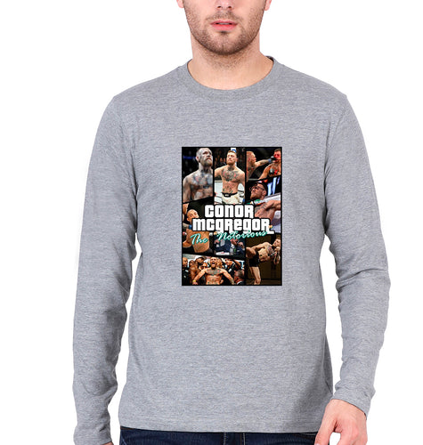 Conor McGregor UFC Full Sleeves T-Shirt for Men-Grey Melange-Ektarfa.online