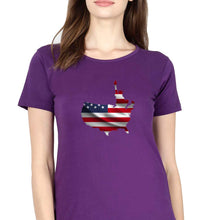 Load image into Gallery viewer, USA America T-Shirt for Women-Purple-Ektarfa.online
