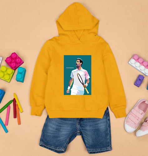 Novak Djokovic Tennis Kids Hoodie for Boy/Girl-Mustard Yellow-Ektarfa.online