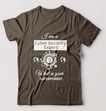Load image into Gallery viewer, Cyber Security T-Shirt for Men-Olive Green-Ektarfa.online
