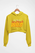 Load image into Gallery viewer, Stay Wild Crop HOODIE FOR WOMEN-Mustard Yellow-Ektarfa.online
