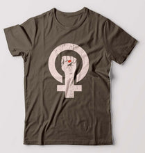 Load image into Gallery viewer, Feminist T-Shirt for Men-Olive Green-Ektarfa.online
