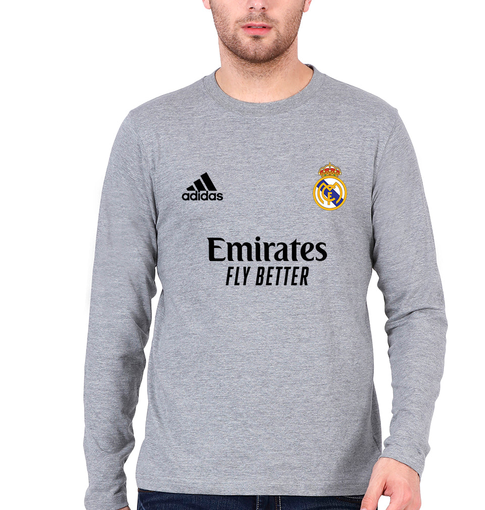 Real Madrid 2021-22 Full Sleeves T-Shirt for Men-Grey Melange-Ektarfa.online