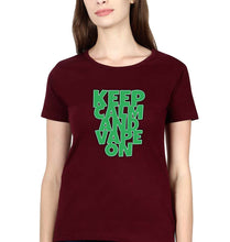 Load image into Gallery viewer, keep calm and vape on T-Shirt for Women-Maroon-Ektarfa.online
