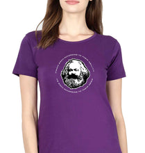 Load image into Gallery viewer, Karl Marx T-Shirt for Women-Purple-Ektarfa.online
