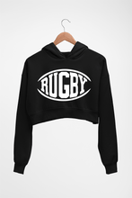Load image into Gallery viewer, Rugby Crop HOODIE FOR WOMEN-Black-Ektarfa.online
