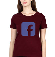 Load image into Gallery viewer, Facebook T-Shirt for Women-Maroon-Ektarfa.online
