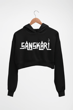Load image into Gallery viewer, Sanskari Crop HOODIE FOR WOMEN-Black-Ektarfa.online
