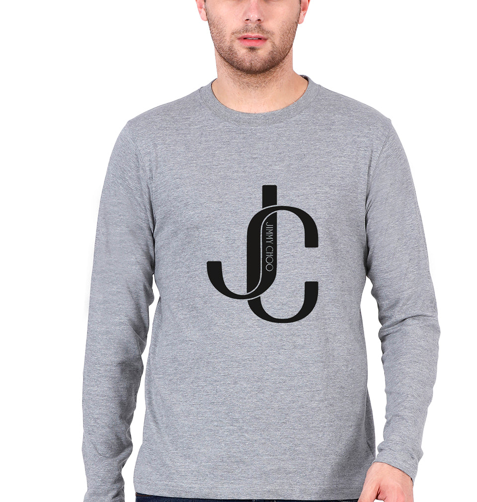Jimmy Choo Full Sleeves T-Shirt for Men-Grey Melange-Ektarfa.online