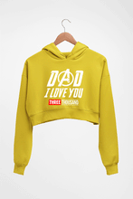 Load image into Gallery viewer, Dad I Love You 3000 Crop HOODIE FOR WOMEN-Mustard Yellow-Ektarfa.online
