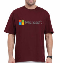 Load image into Gallery viewer, Microsooft Oversized T-Shirt for Men-Maroon-Ektarfa.online
