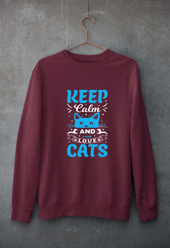 Cat Unisex Sweatshirt for Men/Women-maroon-Ektarfa.online