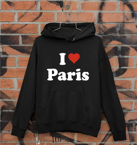 I Love Paris Unisex Hoodie for Men/Women-Black-Ektarfa.online