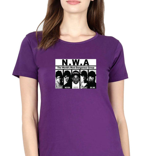 Niggaz Wit Attitudes (NWA) Hip Hop T-Shirt for Women-Purple-Ektarfa.online