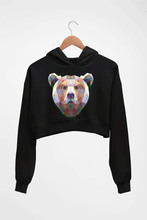 Load image into Gallery viewer, Bear Crop HOODIE FOR WOMEN-Black-Ektarfa.online
