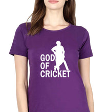 Load image into Gallery viewer, Sachin Tendulkar God T-Shirt for Women-Purple-Ektarfa.online
