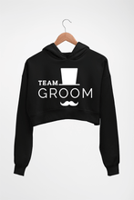 Load image into Gallery viewer, Team Groom Crop HOODIE FOR WOMEN-Black-Ektarfa.online
