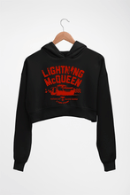 Load image into Gallery viewer, Lightning McQueen Crop HOODIE FOR WOMEN-Black-Ektarfa.online
