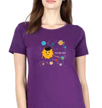 Load image into Gallery viewer, Solar System T-Shirt for Women-Purple-Ektarfa.online
