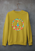 Load image into Gallery viewer, Trippy Psychedelic Peace Unisex Sweatshirt for Men/Women-Mustard yellow-Ektarfa.online
