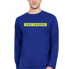 Load image into Gallery viewer, Day Trader Share Market Full Sleeves T-Shirt for Men-S(38 Inches)-Royal Blue-Ektarfa.online
