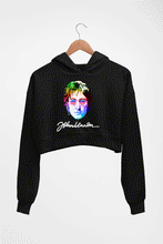 Load image into Gallery viewer, John Lennon Crop HOODIE FOR WOMEN-Black-Ektarfa.online
