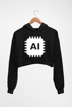 Load image into Gallery viewer, Artificial intelligence (AI) Crop HOODIE FOR WOMEN-Black-Ektarfa.online
