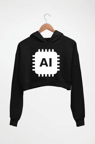 Artificial intelligence (AI) Crop HOODIE FOR WOMEN-Black-Ektarfa.online