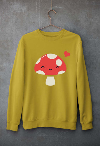 Mushroom Unisex Sweatshirt for Men/Women-Mustard yellow-Ektarfa.online