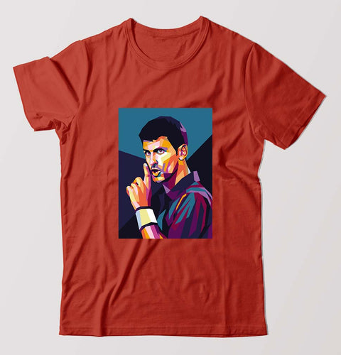 Novak Djokovic Tennis T-Shirt for Men-Red-Ektarfa.online