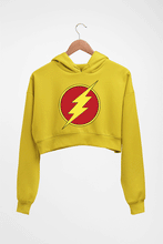 Load image into Gallery viewer, Flash Superhero Crop HOODIE FOR WOMEN-Mustard Yellow-Ektarfa.online
