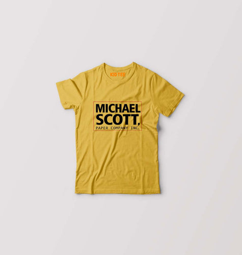 Michael Scott Kids T-Shirt for Boy/Girl-Golden Yellow-Ektarfa.online