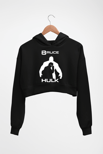 Hulk Superhero Crop HOODIE FOR WOMEN-Black-Ektarfa.online