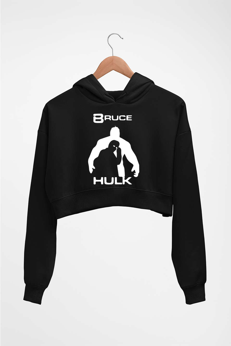 Hulk Superhero Crop HOODIE FOR WOMEN-Black-Ektarfa.online