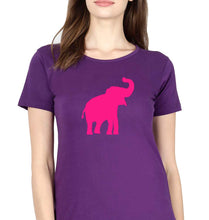 Load image into Gallery viewer, Pink Elephant T-Shirt for Women-Purple-Ektarfa.online

